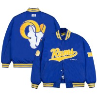 Los Angeles Rams GOLF WANG Satin Full-Snap Bomber Jacket - Royal