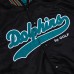 Miami Dolphins GOLF WANG Black Satin Full-Snap Bomber Jacket