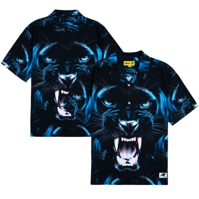 Рубашка с коротким рукавом Carolina Panthers GOLF WANG Black Rayon Short Sleeve