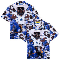 Рубашка с коротким рукавом Dallas Cowboys GOLF WANG Blue Rayon