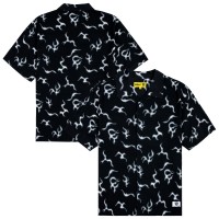 Las Vegas Raiders GOLF WANG Black Rayon Short Sleeve Button-Up Shirt