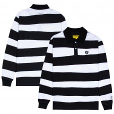 Las Vegas Raiders GOLF WANG White/Black Long Sleeve Polo