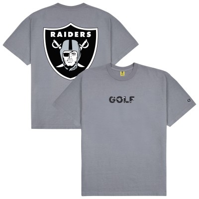 Las Vegas Raiders GOLF WANG Silver Motto T-Shirt