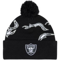 Шапка с помпоном Las Vegas Raiders GOLF WANG Black Flame