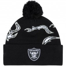 Шапка с помпоном Las Vegas Raiders GOLF WANG Black Flame Шапка с помпоном Las Vegas Raiders GOLF WANG Black Flame