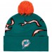 Шапка с помпоном Miami Dolphins GOLF WANG Aqua Flame Шапка с помпоном Miami Dolphins GOLF WANG Aqua Flame
