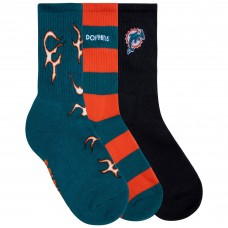 Miami Dolphins GOLF WANG Three-Pack Crew Socks