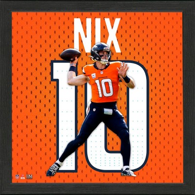 Denver Broncos Bo Nix Highland Mint 13 x 13 Impact Jersey Framed Photo