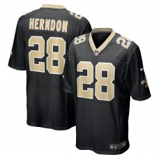 Игровая джерси New Orleans Saints Tre Herndon Nike Black Game