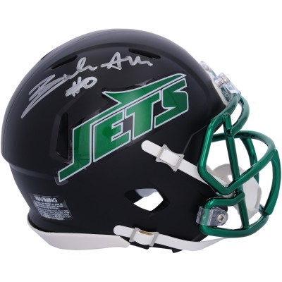 Braelon Allen New York Jets Autographed Fanatics Authentic Riddell 2024 Black Alternate Speed Mini Helmet