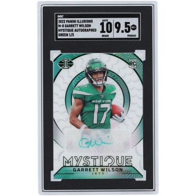 Garrett Wilson New York Jets Autographed 2022 Panini Illusions Green Mystique #M-8 #1/5 SGC Authenticated 9.5/10 Rookie Card