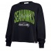 Женская Seattle Seahawks 47 College Navy Muse Sydney Long Sleeve Cropped T-Shirt