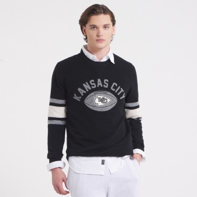 Kansas City Chiefs x Todd Snyder Black Cashmere Crew Sweater