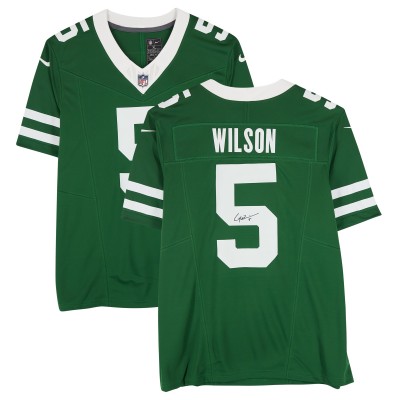 Garrett Wilson New York Jets Autographed Fanatics Authentic 2024 Green Nike Limited Jersey