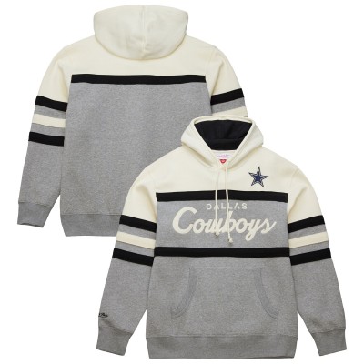 Толстовка Dallas Cowboys Mitchell & Ness Cream/Gray Head Coach Vintage Logo