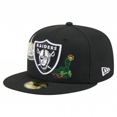 Бейсболка Las Vegas Raiders New Era Black State Stitch 59FIFTY