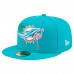 Бейсболка Miami Dolphins New Era Aqua State Stitch 59FIFTY