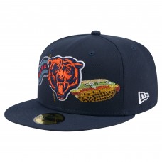 Бейсболка Chicago Bears New Era Navy State Stitch 59FIFTY