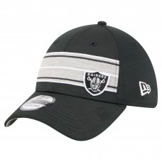 Бейсболка Las Vegas Raiders New Era Black Stripes 39THIRTY