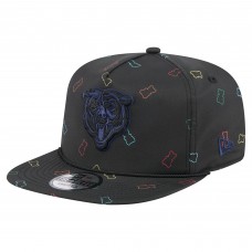 Chicago Bears New Era Black Gummy Golfer Snapback Hat