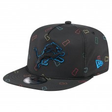 Detroit Lions New Era Black Gummy Golfer Snapback Hat