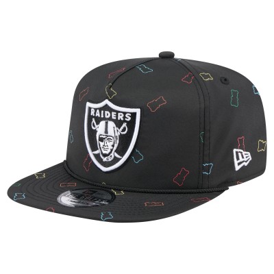 Las Vegas Raiders New Era Black Gummy Golfer Snapback Hat