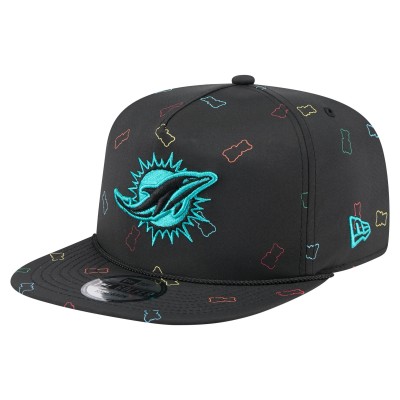 Бейсболка Miami Dolphins New Era Black Gummy Golfer