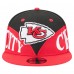 Бейсболка Kansas City Chiefs New Era Black/Red Split 9FIFTY Snapback