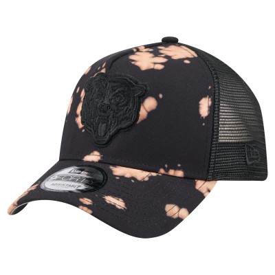 Бейсболка Chicago Bears New Era Black Bleached A-Frame 9FORTY Trucker