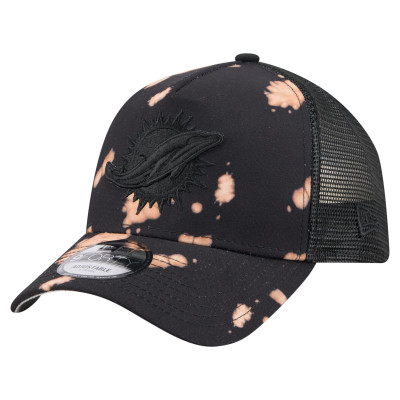Бейсболка Miami Dolphins New Era Black Bleached 9FORTY A-Frame