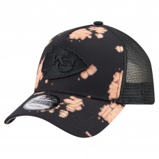 Бейсболка Kansas City Chiefs New Era Black Bleached 9FORTY A-Frame