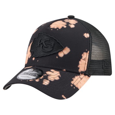Бейсболка Kansas City Chiefs New Era Black Bleached 9FORTY A-Frame