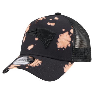 Бейсболка New England Patriots New Era Black Bleached 9FORTY A-Frame