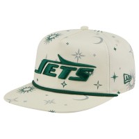 New York Jets New Era Cream Celestial Golfer Snapback Hat