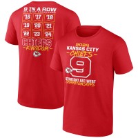 Kansas City Chiefs Fanatics Nine-Straight AFC West Division Champions Big & Tall T-Shirt - Red