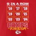 Kansas City Chiefs Fanatics Nine-Straight AFC West Division Champions Big & Tall T-Shirt - Red