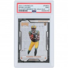Romeo Doubs Green Bay Packers 2022 Panini Chronicles Playoff Moment Holo Gold #PMR-31 #7/10 PSA Authenticated 9 Rookie Card