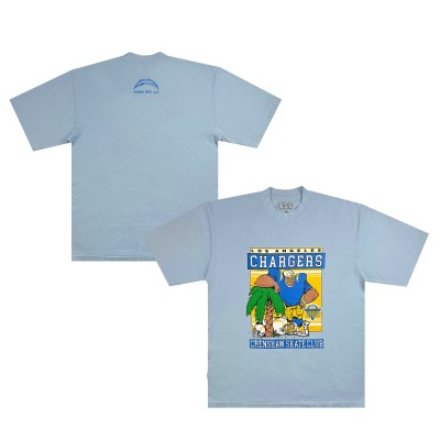 Unisex Los Angeles Chargers Crenshaw Skate Club Light Blue Palm Tree T-Shirt