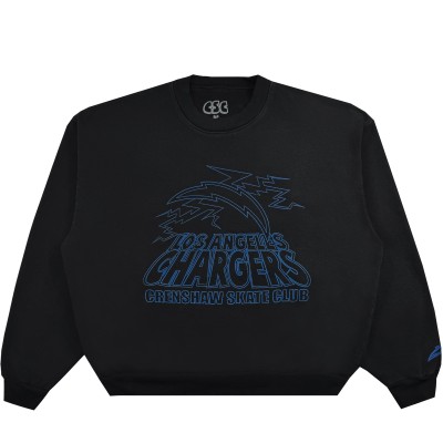 Unisex Los Angeles Chargers Crenshaw Skate Club Black Bolt Pullover Sweatshirt