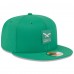 Бейсболка Philadelphia Eagles New Era Kelly Green 2025 Sideline Throwback 59FIFTY