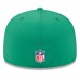 Бейсболка Philadelphia Eagles New Era Kelly Green 2025 Sideline Throwback 59FIFTY