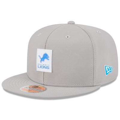 Бейсболка Detroit Lions New Era Gray 2025 Sideline 59FIFTY