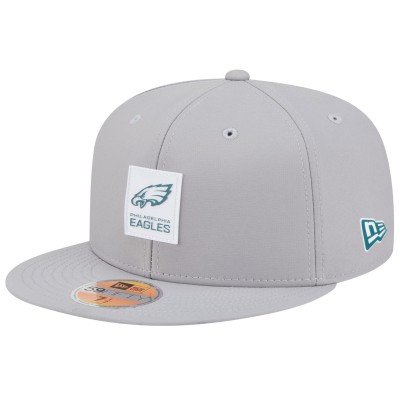 Бейсболка Philadelphia Eagles New Era Gray 2025 Sideline 59FIFTY