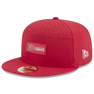 Бейсболка San Francisco 49ers New Era Scarlet 2025 Sideline Split Panel 9FIFTY Snapback