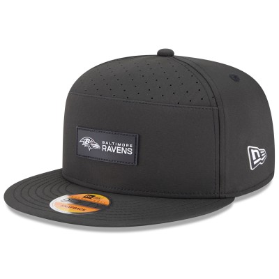 Бейсболка Baltimore Ravens New Era Black 2025 Sideline Split Panel 9FIFTY Snapback