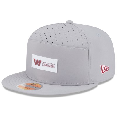 Бейсболка Washington Commanders New Era Gray 2025 Sideline Split Panel 9FIFTY Snapback