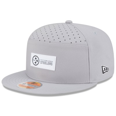 Бейсболка Pittsburgh Steelers New Era Gray 2025 Sideline Split Panel 9FIFTY Snapback
