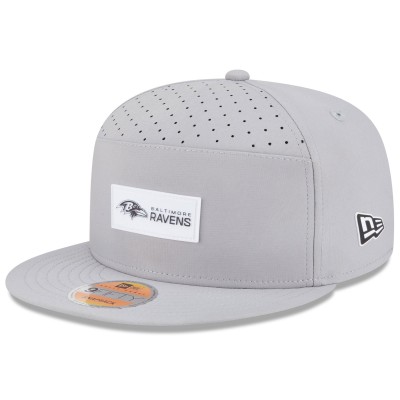 Бейсболка Baltimore Ravens New Era Gray 2025 Sideline Split Panel 9FIFTY Snapback