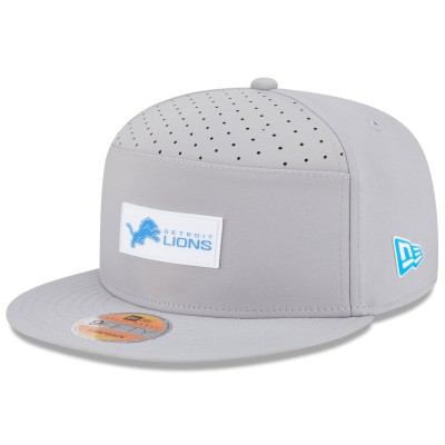 Бейсболка Detroit Lions New Era Gray 2025 Sideline Split Panel 9FIFTY Snapback