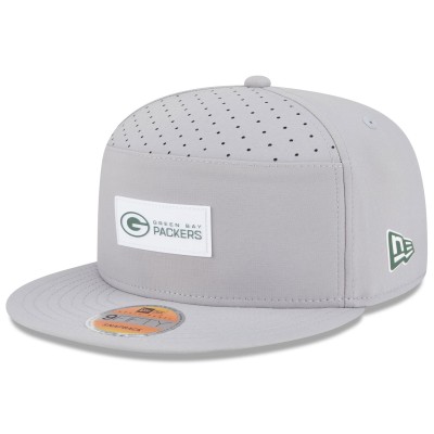 Бейсболка Green Bay Packers New Era Gray 2025 Sideline Split Panel 9FIFTY